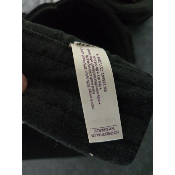 Cacique Multiway Strapless Wired Bra Women 40DDD Black Lane Bryant - Picture 7 of 9